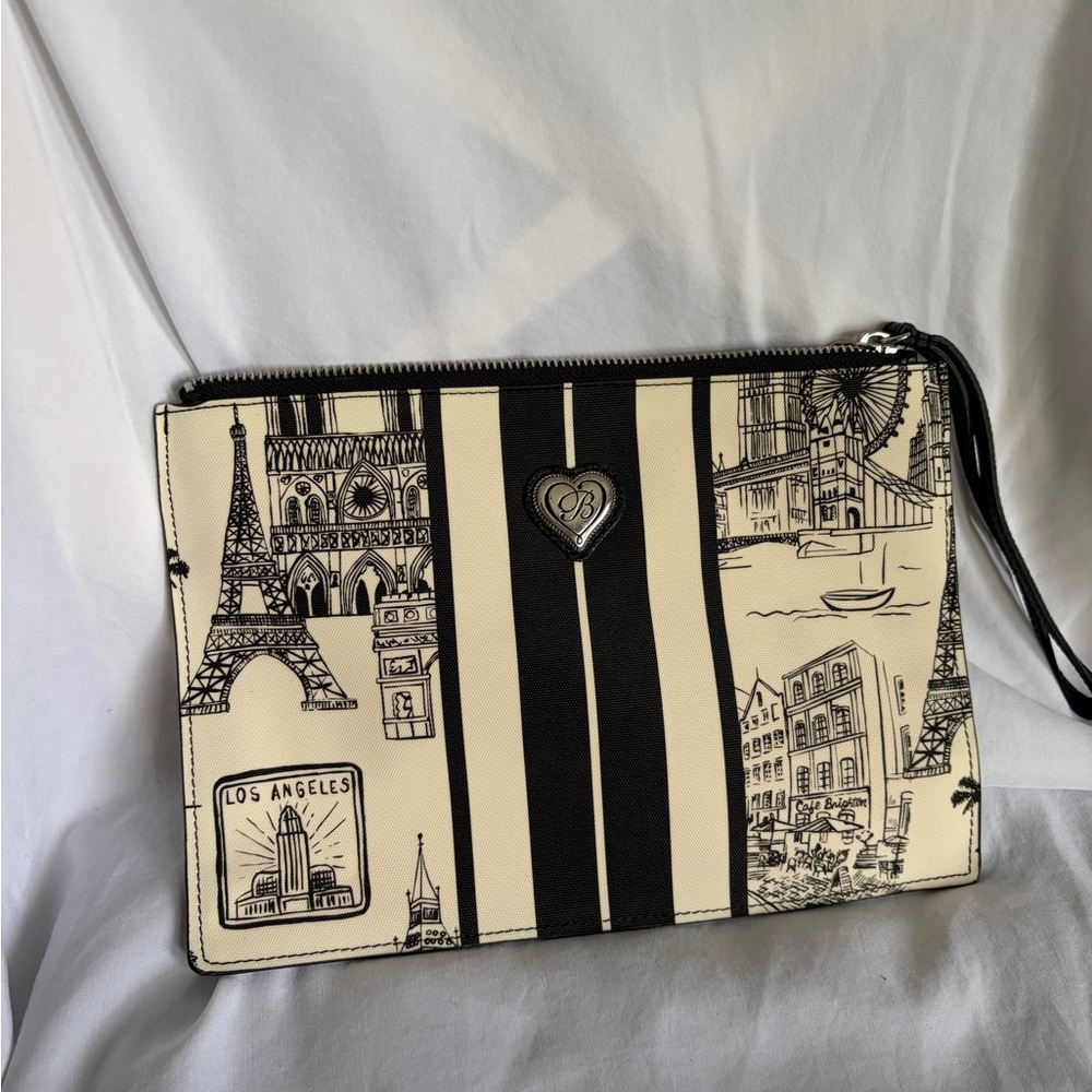 Brighton Wristlet from their “Art to Wear” line ~ NEW ~ Black & Cream